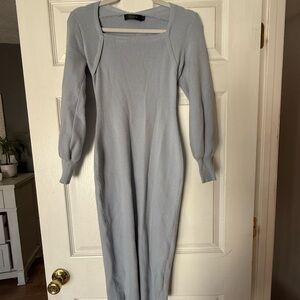 Chic Long Sleeve light blue Dress